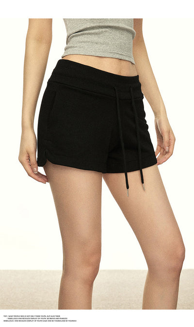 drawstring high waist shorts
