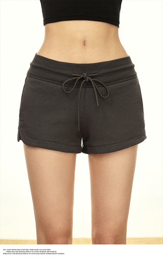 HIGH WAIST DRAWSTRING PORTS WEAR SHORTS