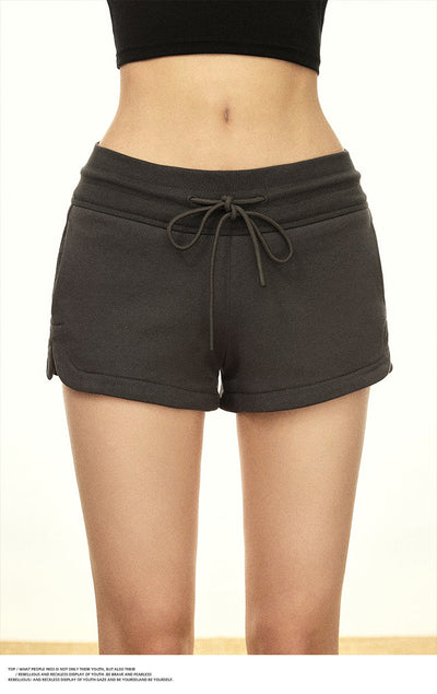 HIGH WAIST DRAWSTRING PORTS WEAR SHORTS