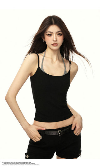 HALTER NECK CAMISOLE SHORT BASE TOP
