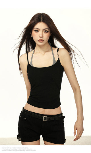 HALTER NECK CAMISOLE SHORT BASE TOP