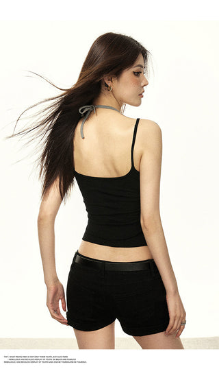 HALTER NECK CAMISOLE SHORT BASE TOP