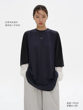 [MASONPRINCE] Lightweight 3-Piece Layered Long Sleeve Tee