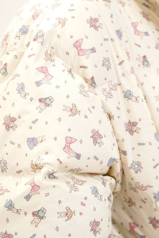 [Moromoro2] Reversible Bunny Print Down  Vest/Jacket