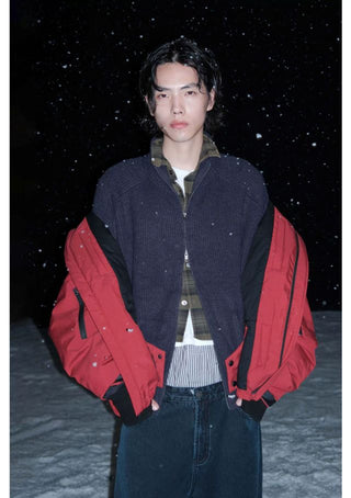 MASONPRINCE High-Neck Knit Cardigan
