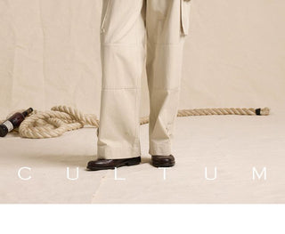 [CULTUM] Relaxed Fit High-Waist Wide Leg Pants