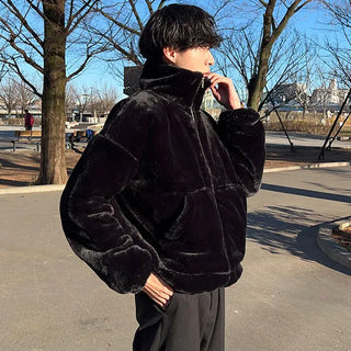 Basic fur zip jacket