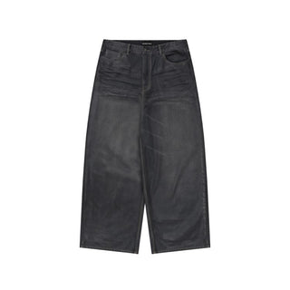 [MASONPRINCE] Waxed Relaxed Wide Leg Jeans