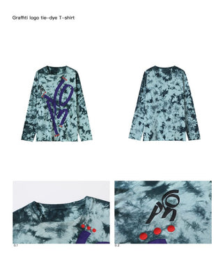 [CONP] Graffiti Logo Tie-Dye Long Sleeve Tee