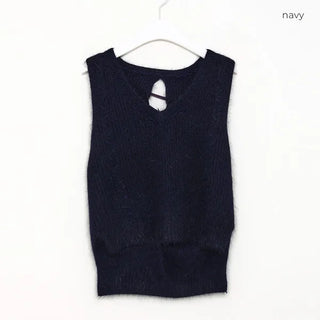 Back Ribbon Angora Vest