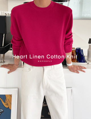 Heart Linen Cotton Round Knit (11 colors)