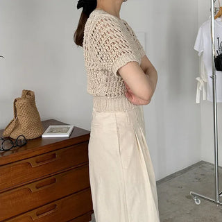 Perforated Cropped Knit