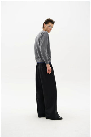 [MASONPRINCE] Wool Blend Oversized Blazer & Wide Pants Set