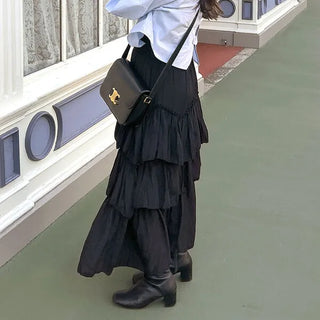 Can-can frill long skirt