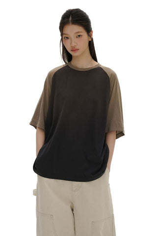 [moromoro2] Ultra Thin Contrast Raglan Sleeve  T-Shirt