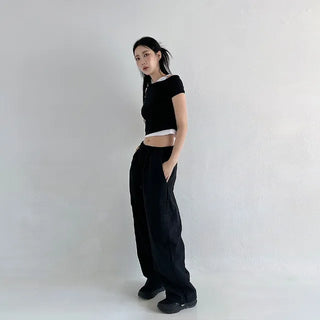 [unisex] real pocket string pants