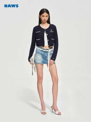 [NOTAWEAR] Cable Knit Cropped Cardigan
