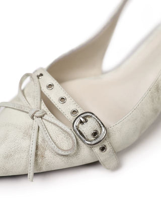 [moromoro2] Leather Bowknot Sandals