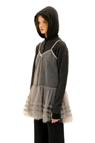 [Moromoro2] Layered Mesh Lace Camisole  Dress