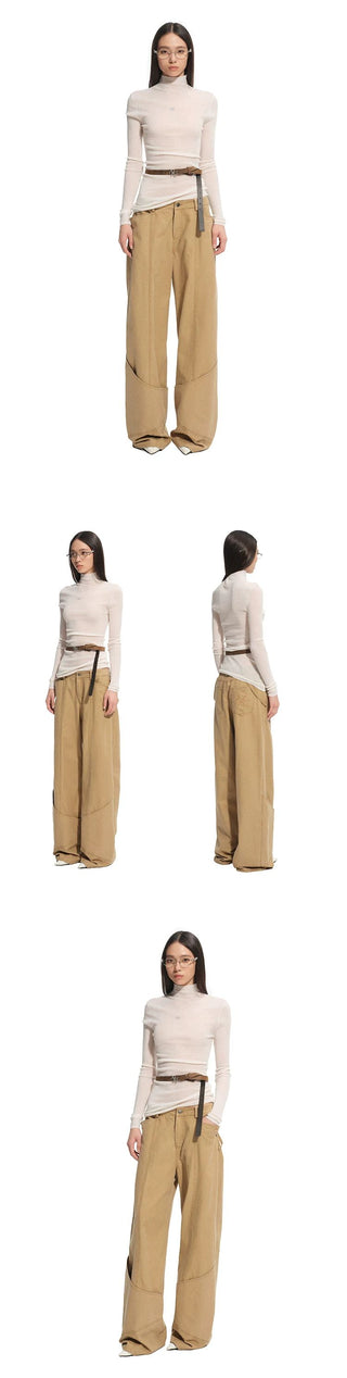 [NOTAWEAR] Wool Asymmetric Hem Slim Fit Knit  Top