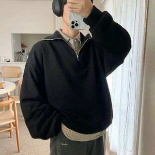 Oversized zip-up knit