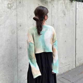 Tie-dye cropped knit