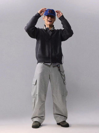 [Monterest] Wool Blend Wide Cargo Work Pants