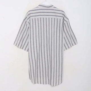 Stitch stripe short-sleeved shirt