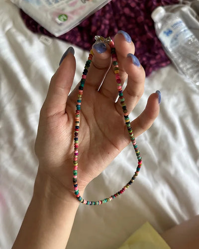 Asymmetrical Colorful Bead Necklace