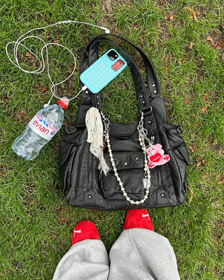 Cargo Pocket Square Leather 2-Way Bag