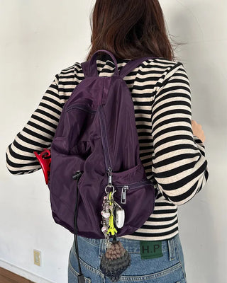 Drawstring Point Multi-Pocket Backpack
