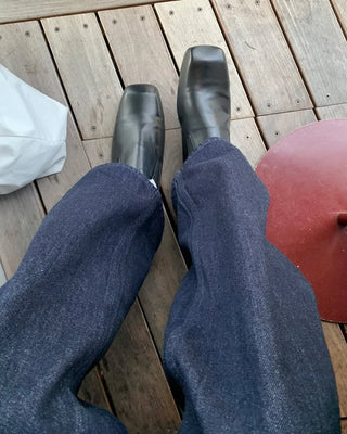 Square-toe simple loafers
