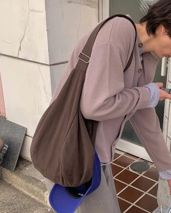 Casual cotton crossbody bag