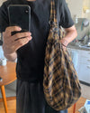 Checkered cloth big bag
