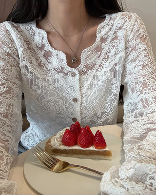 Lace sheer cardigan