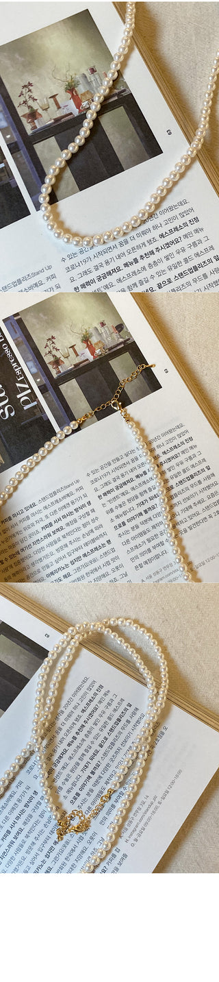 Layered pearl necklace