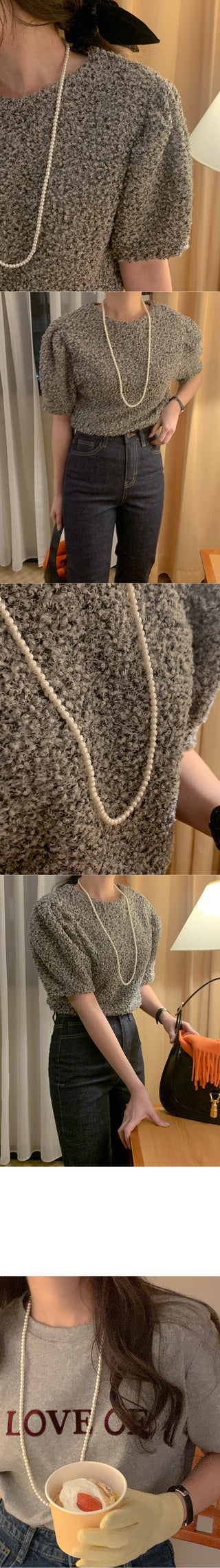 Layered pearl necklace