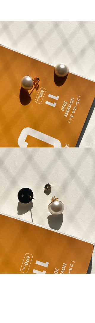 Round pearl earrings