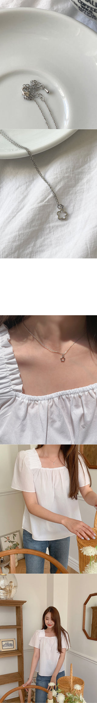Flower Silver Necklace