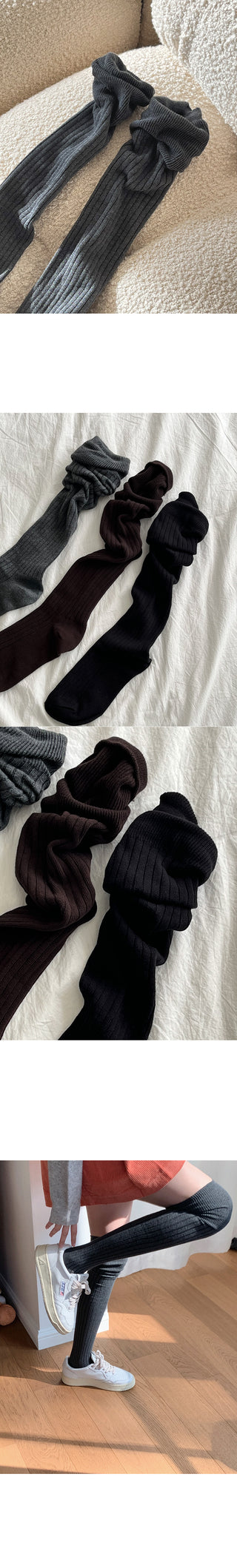 Ribbed knee socks