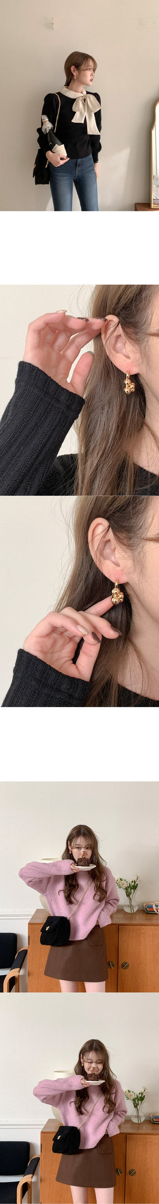 Stylish gold earrings