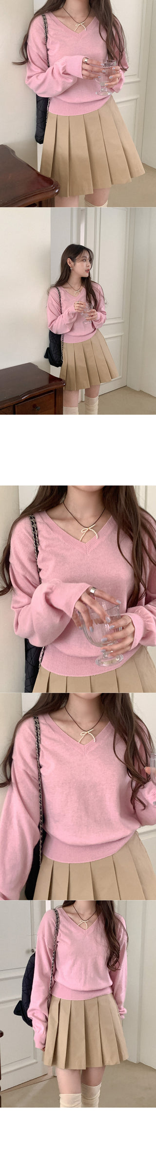 Pearl ribbon necklace