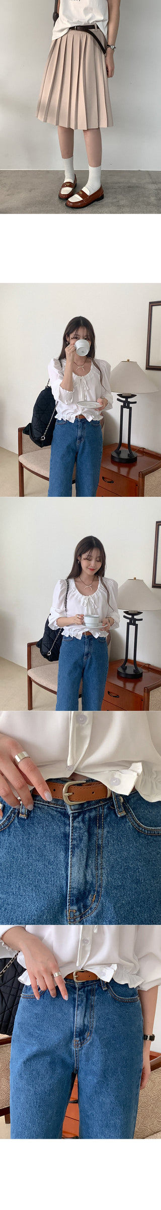 Silver buckle leather belt