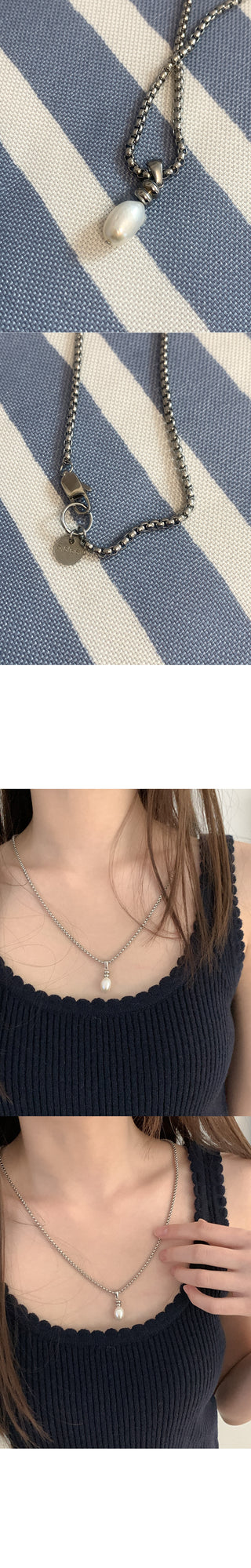 Pearl long necklace