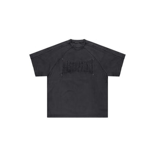 [MASONPRINCE] Deconstructed Patchwork Embroidered Tee