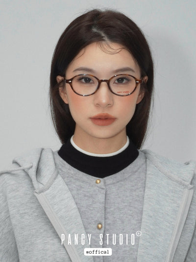 OVAL FRAME CLEAR LENS GLASSES