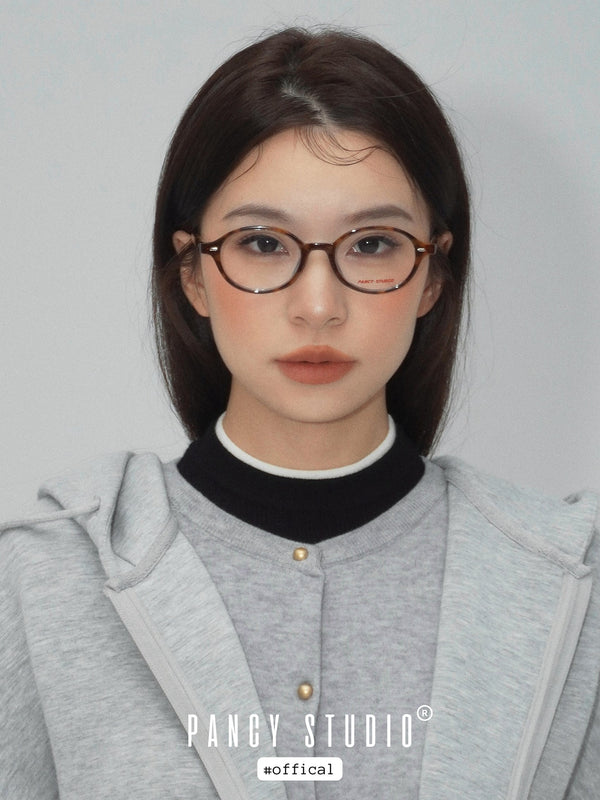 OVAL FRAME CLEAR LENS GLASSES