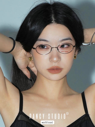 RETRO OVAL FRAME GLASSES
