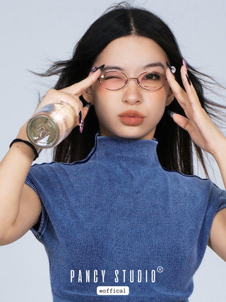 RETRO OVAL FRAME GLASSES