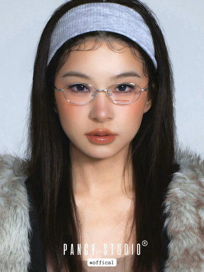 RETRO POLISHED METAL FRAME GLASSES